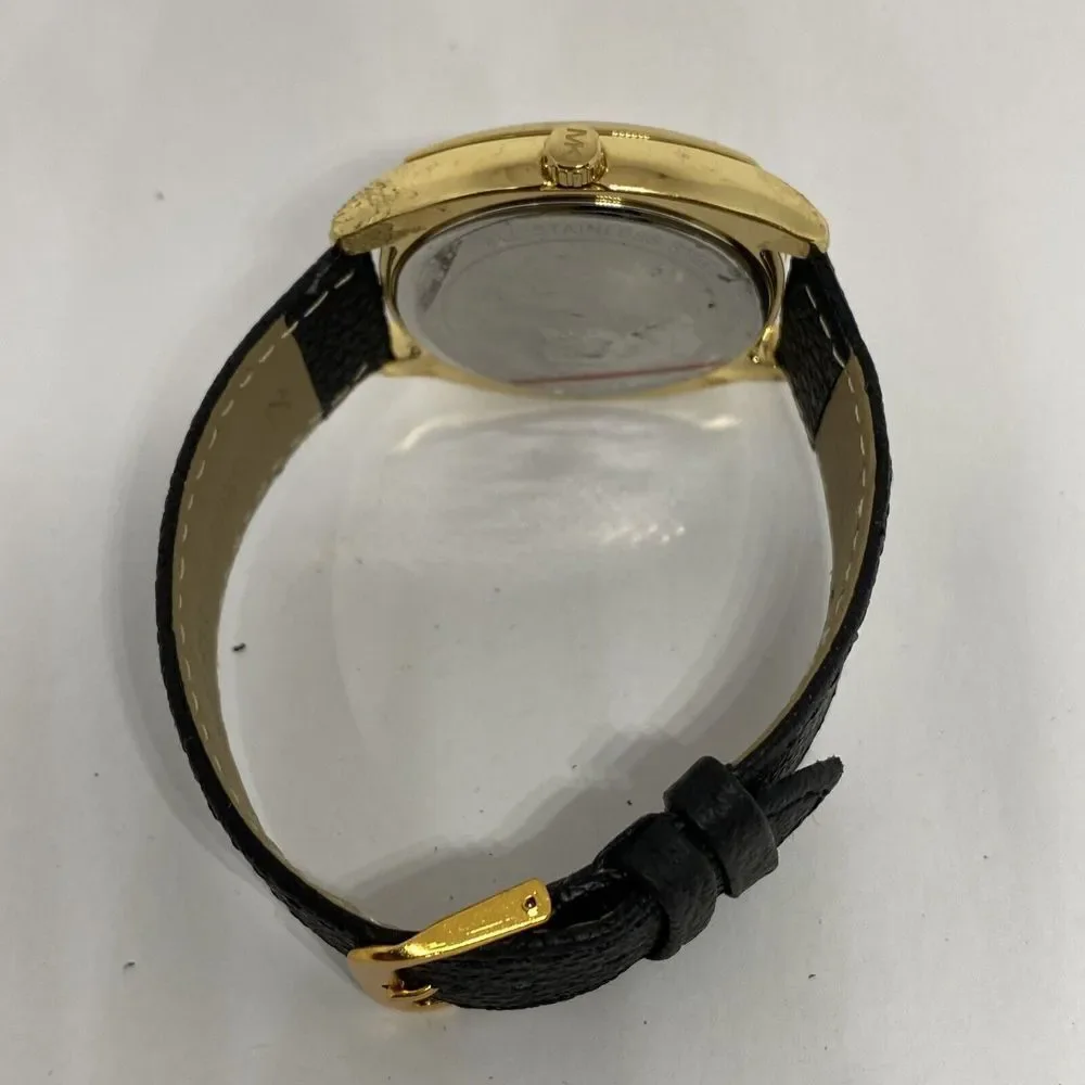 Michael Kors Bryn MK6134 Women's Black Leather Analog Dial Quartz Watch JK415